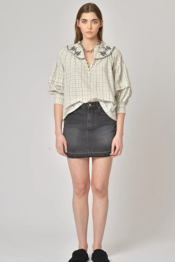 Orfeo Paris Blouse Abigail Carreaux Noir> Chemises & Blouses