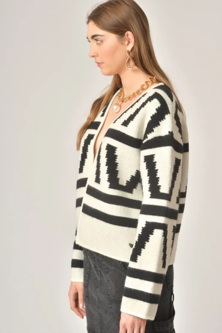 Orfeo Paris Gilet Cora Noir et Blanc> Pulls & Cardigans